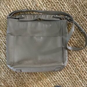 All Saints Hobo Bag - double straps, magnetic closure - silver grommet details!